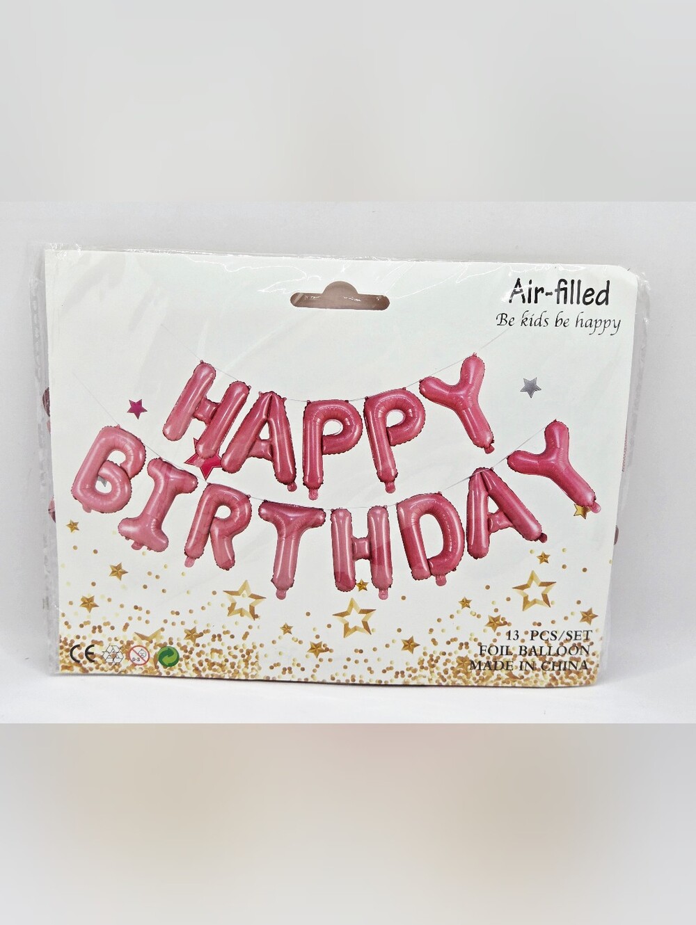 Rose Gold Happy Birthday Foil Balloon Banner 13 Piece Party Decoration Set New